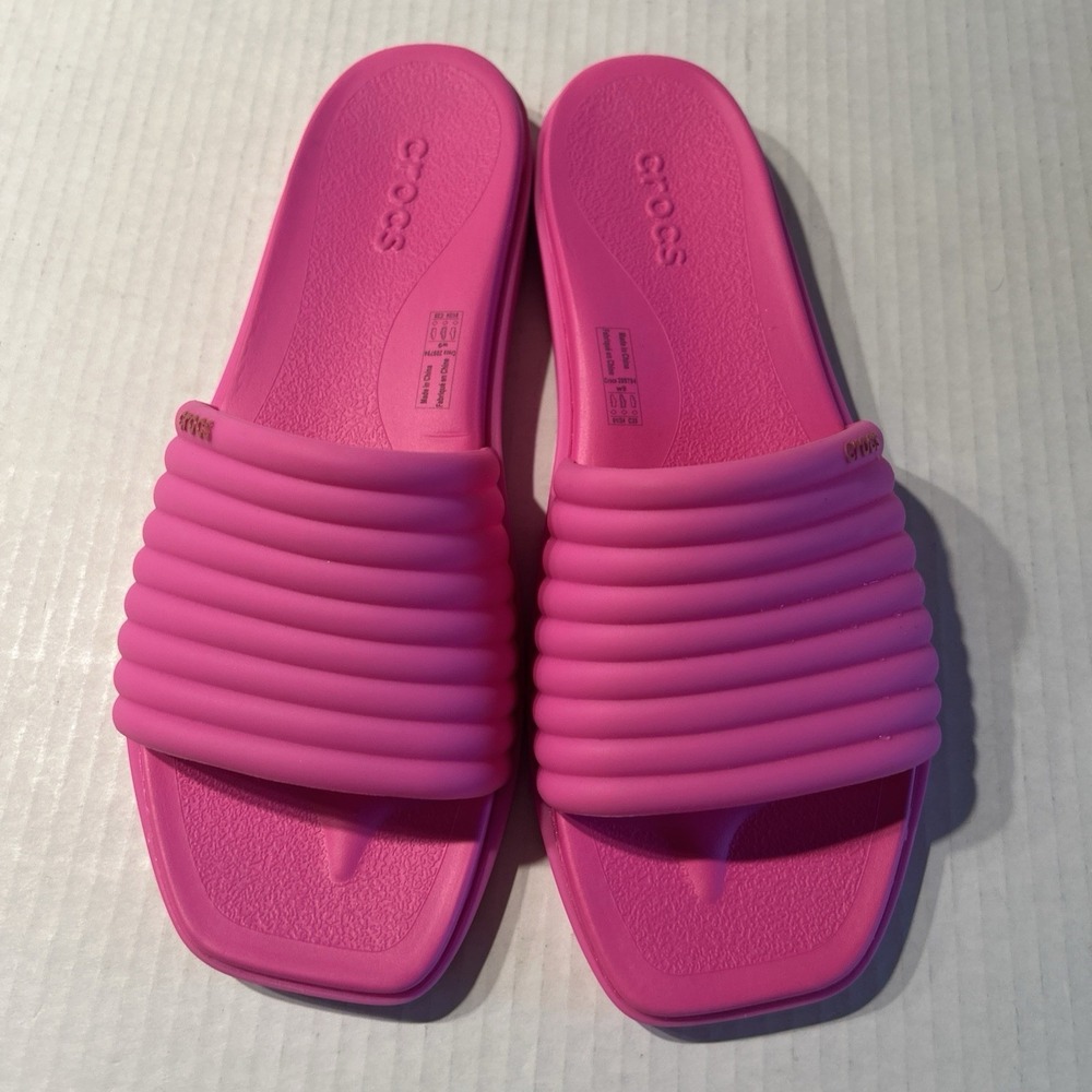 Crocs Women's Slides Size 9 Miami Hot Pink Sandals New No Box
